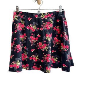 Rampage Y2K Rose Floral Stretch Short Mini Skater Skirt